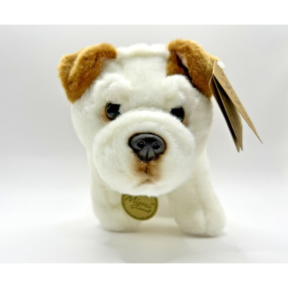Miyoni by Aurora Realistic Bulldog 8.5" Plush Pup White Brown Dog Stuffed Animal - Picture 2 of 14